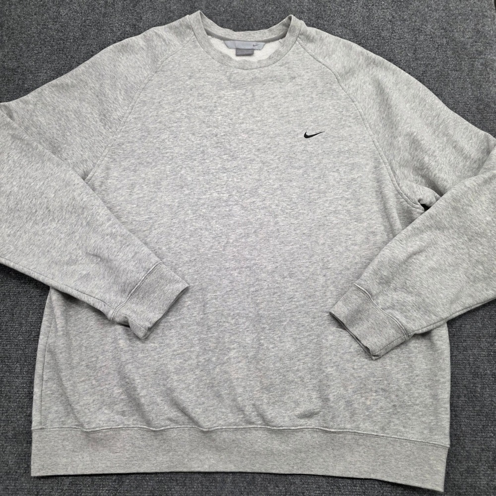 Vintage Nike Mens XXL Gray Crewneck Sweatshirt Swoosh Logo Pullover